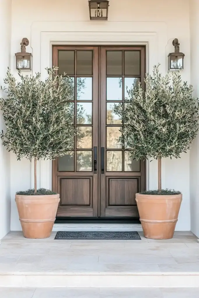 4. Faux Olive Tree Pair