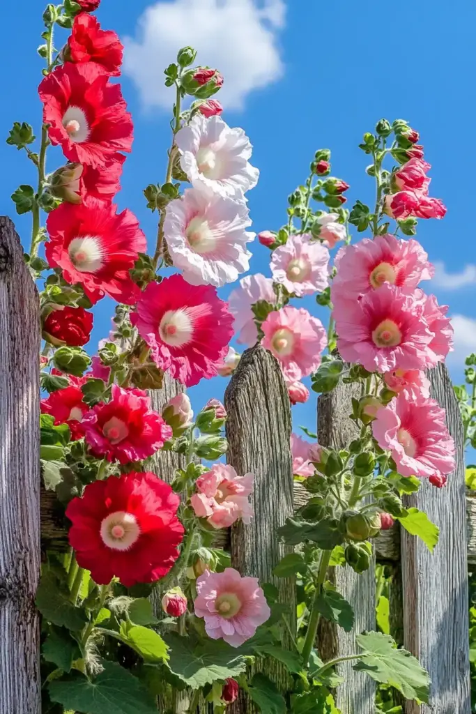 🌾 Hollyhocks: Towering Blooms with Cottage Garden Charm