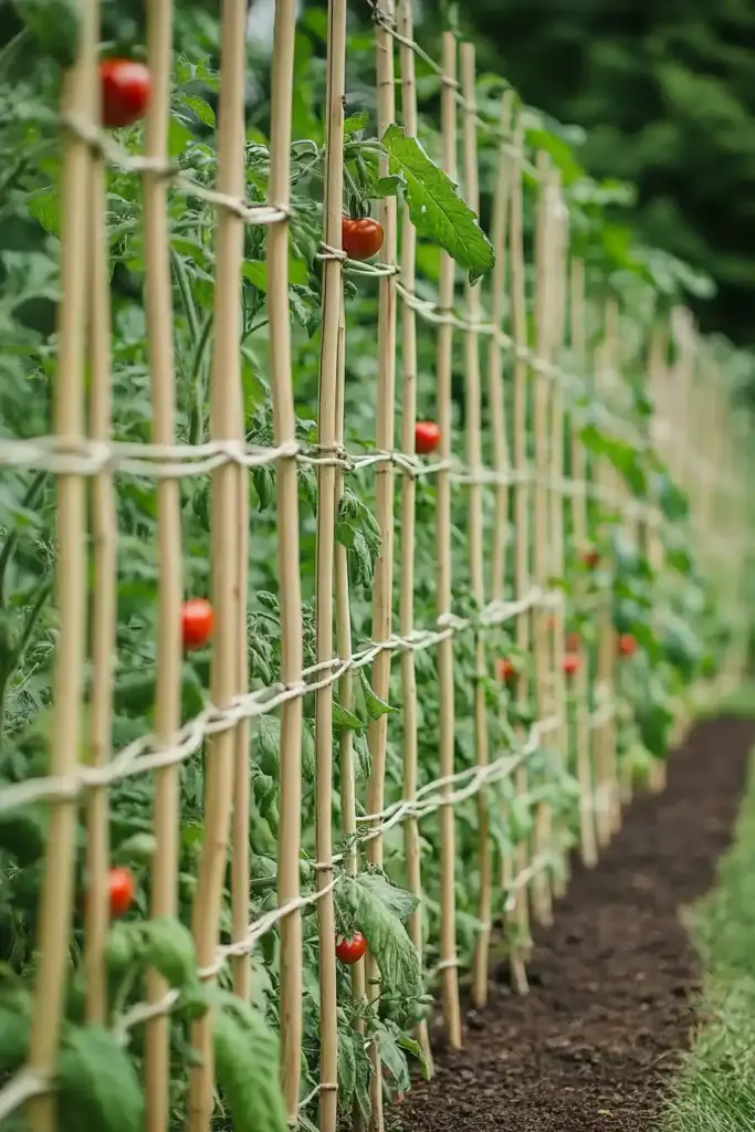 2. DIY Wood and String Trellis
