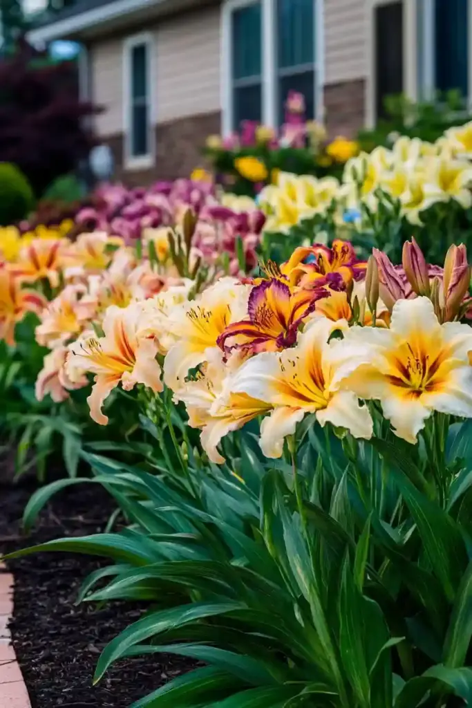 🌞 2. Daylilies: Colorful, Carefree Blooms for All Seasons