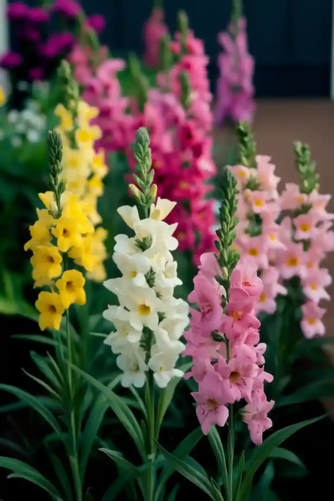 🌿 20. Snapdragons: Playful Spikes That Add Height and Charm