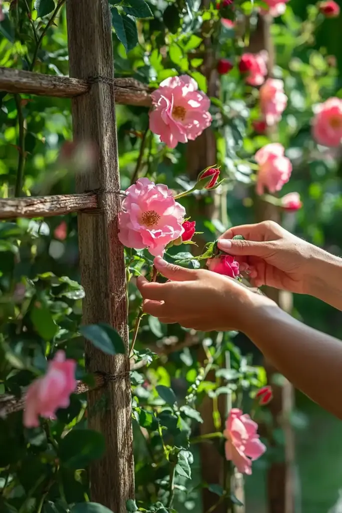 🌿 Training Climbing Roses on a Trellis