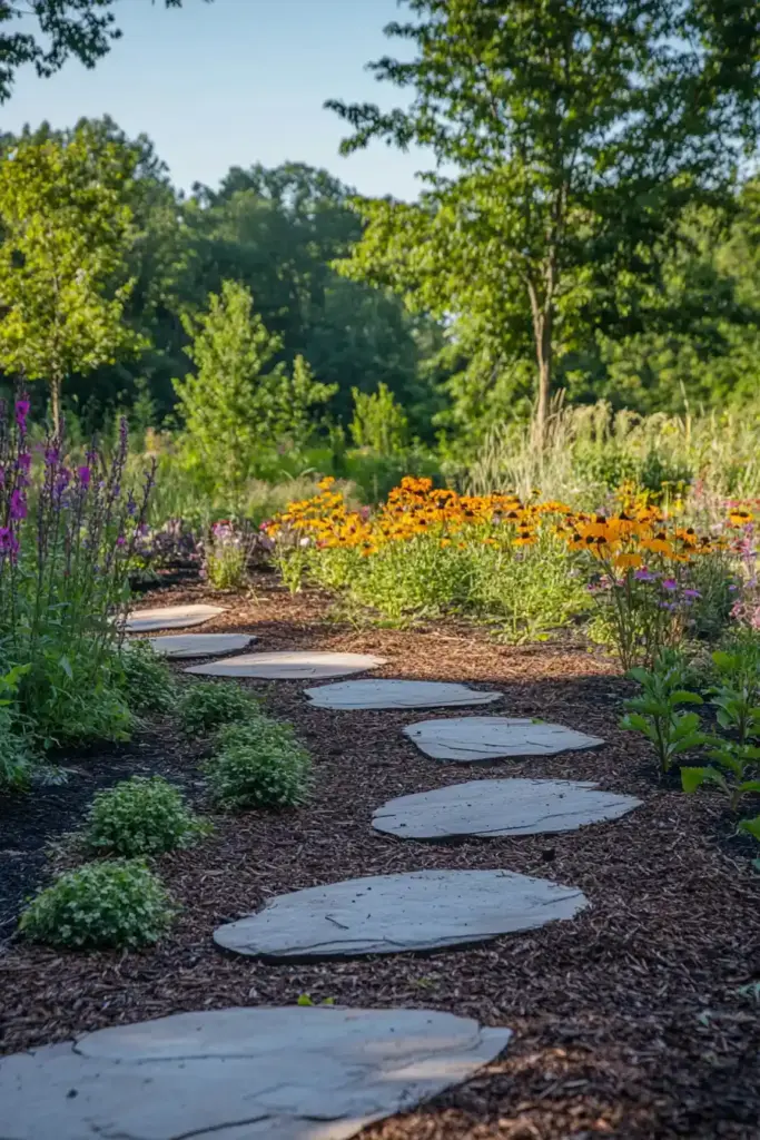 3. Decorative Walkways with Stepping Stones
