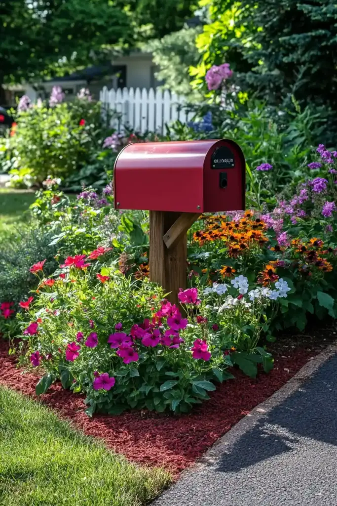 4. Mulch a Mailbox Garden Bed