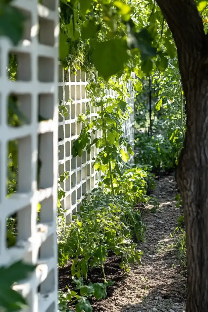 6. Simple Branches and Twine Cucumber Trellis