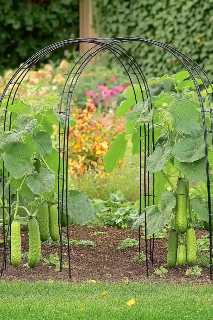 8. Arched Metal Cucumber Trellis
