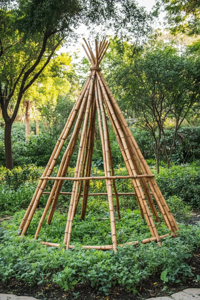 8. Bamboo Teepee Trellis