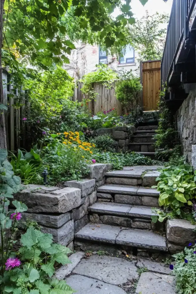 8. Terracing for Sloped Front Yards