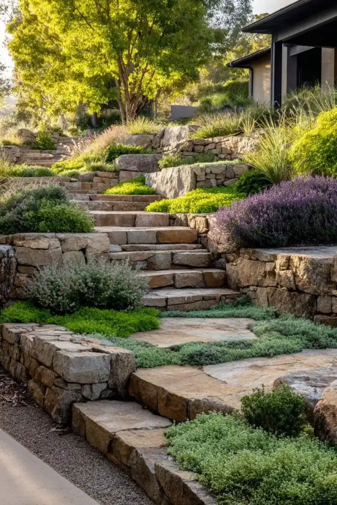 Terracing for Sloped Front Yards