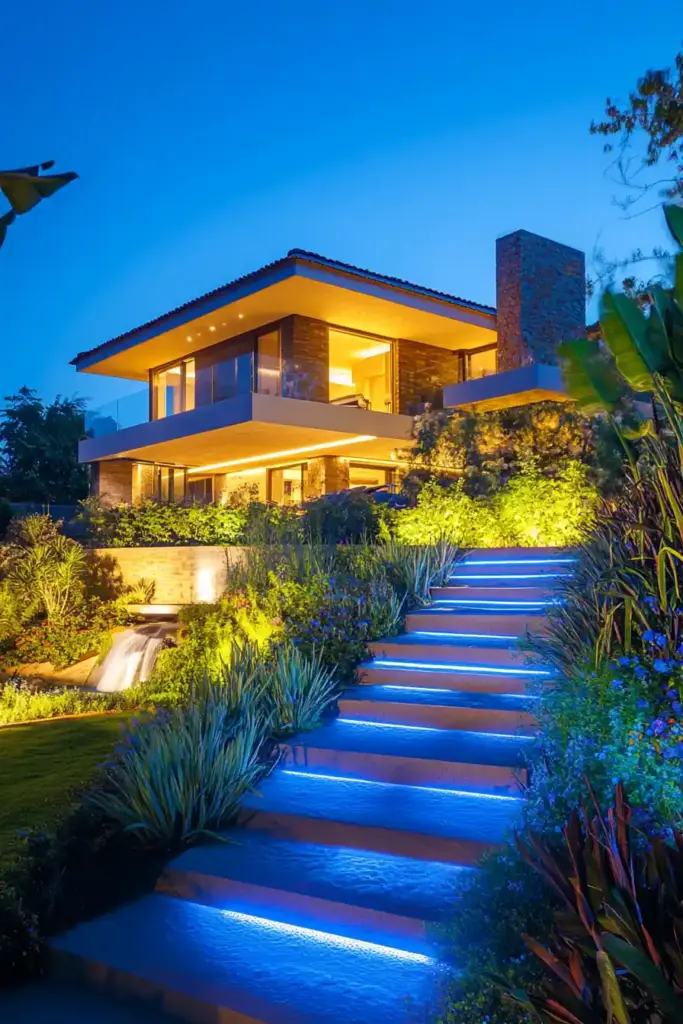 9. Illuminate Your Small Front Yard Elegantly