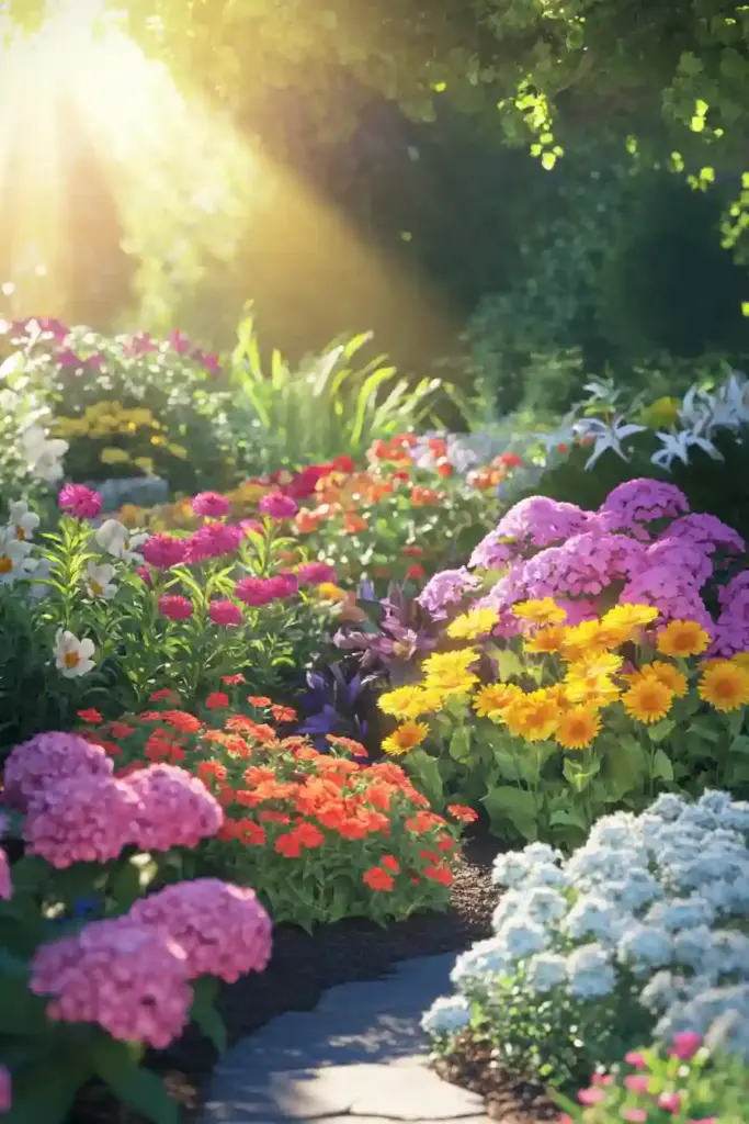 Garden Layout Highlights (Sun, Zones, Bloom Time)