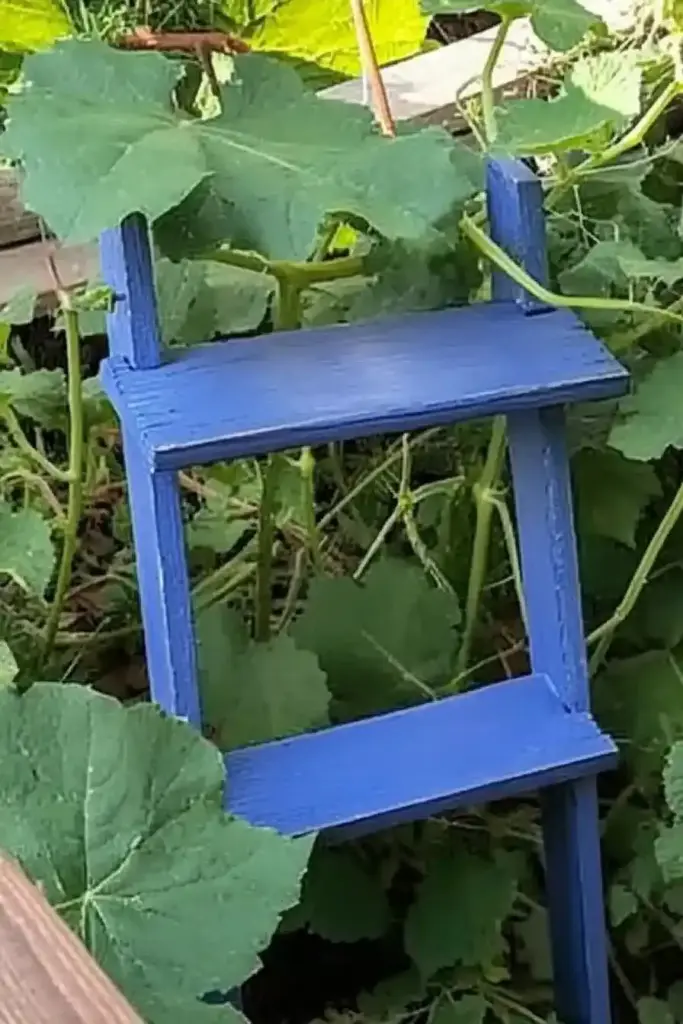 3. Easiest Wood Ladder Cucumber Trellis