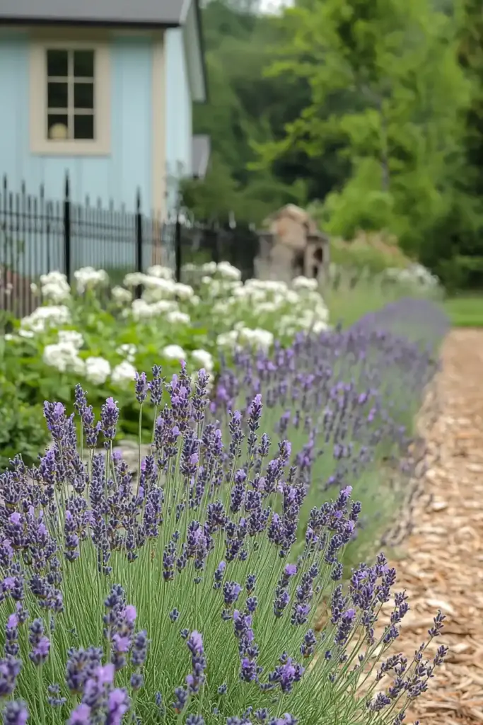 Lavender Edging around Vegetable Garden