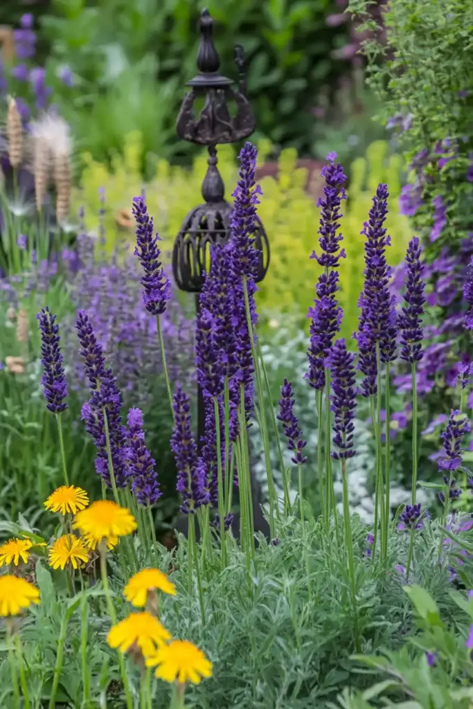 Lavender Interspersed with Herbs