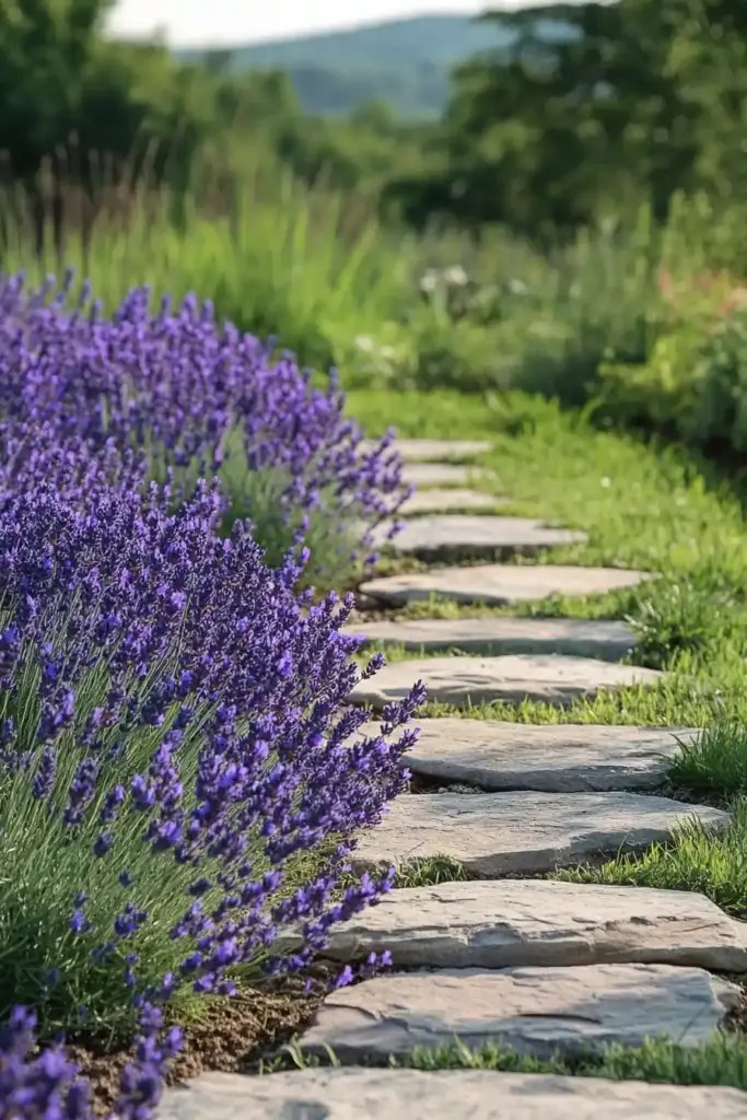 Lavender and Stone Pathway