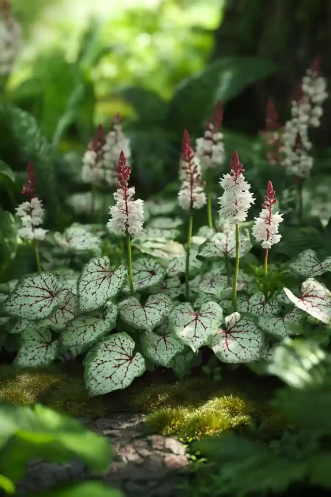 🌸 12. Foamflower (Tiarella): Soft Spikes and Spreading Charm
