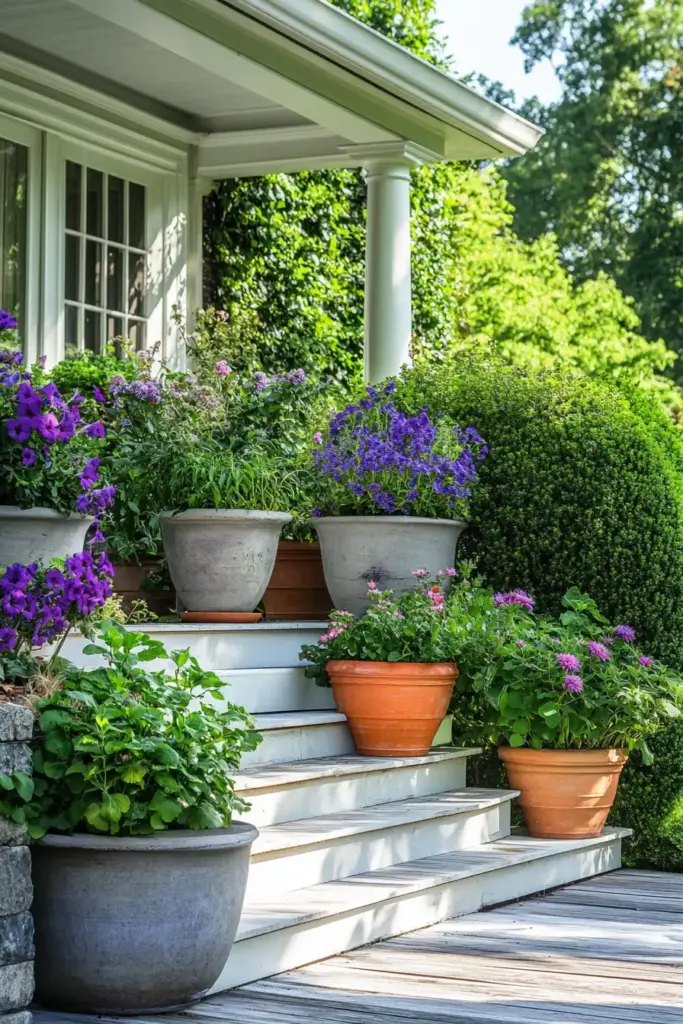 Create Depth with Layered Potted Plant Arrangements