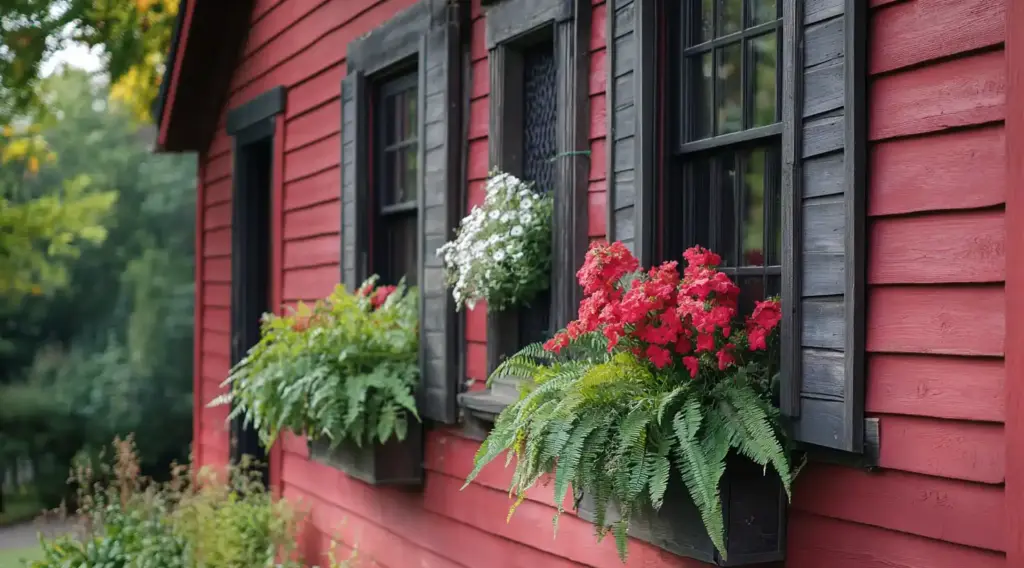 10 Front Porch Windows with Ferns