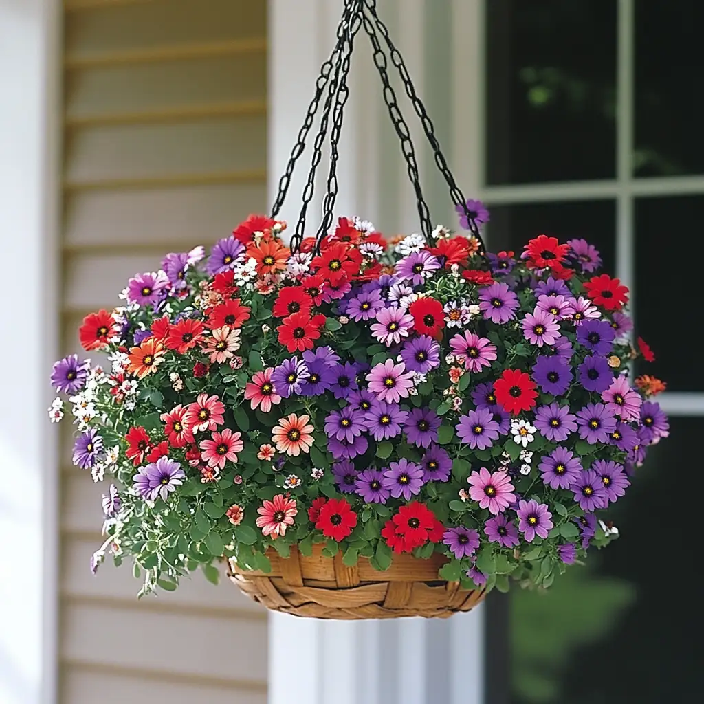 Pop of Color With Front Door Plants