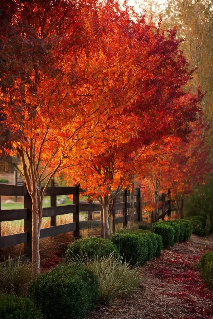 Colorful Autumn Screening Trees