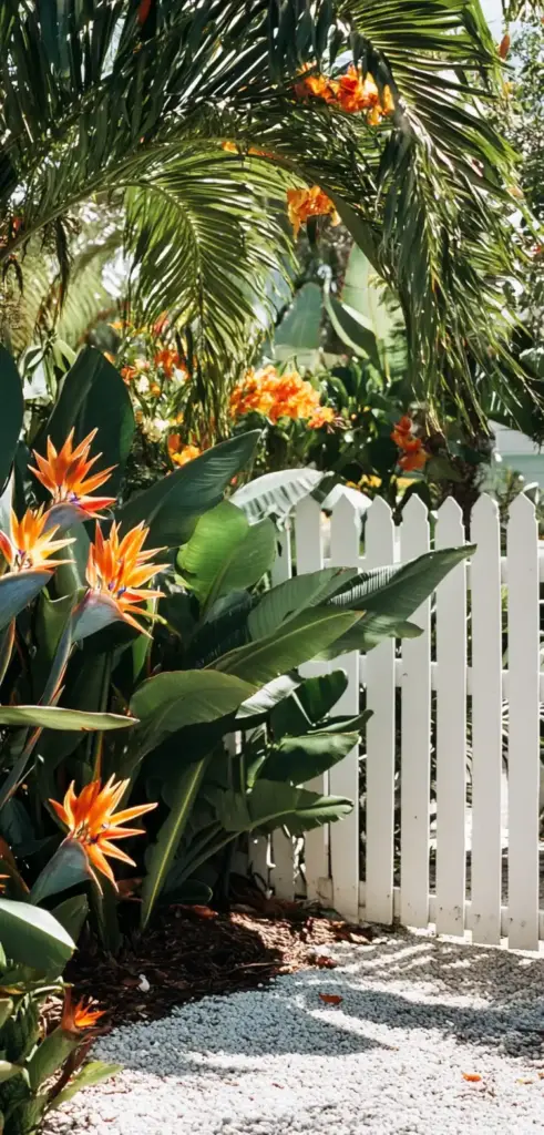 10. Tropical-Inspired Flower Bed