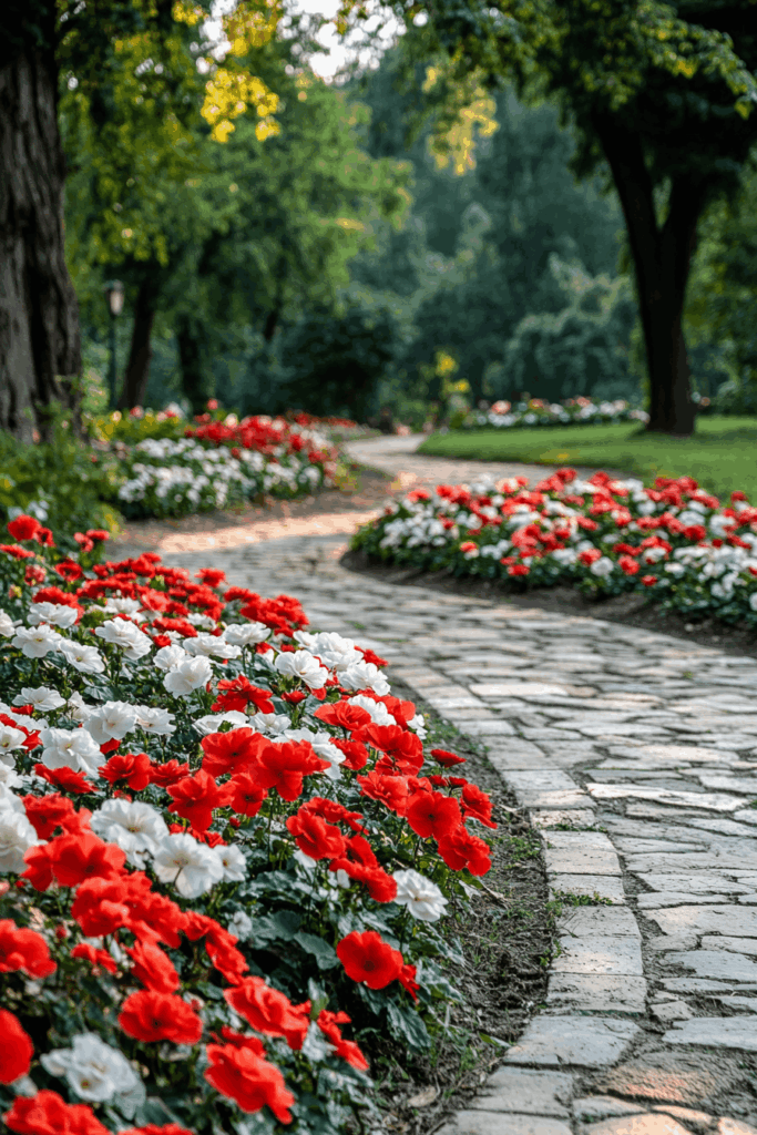 11. Pathway Edging with Begonias: Bright Borders That Guide the Way