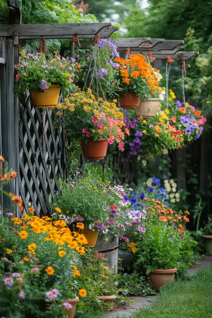 11. Trellis with Hanging Pots