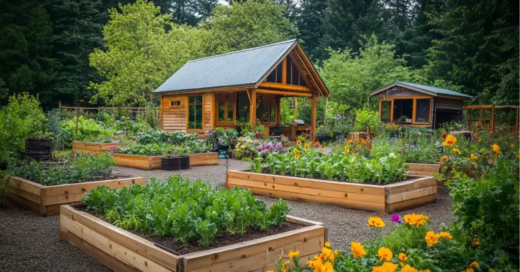 12. Harvest Haven: Arched Entry and Lush Beds