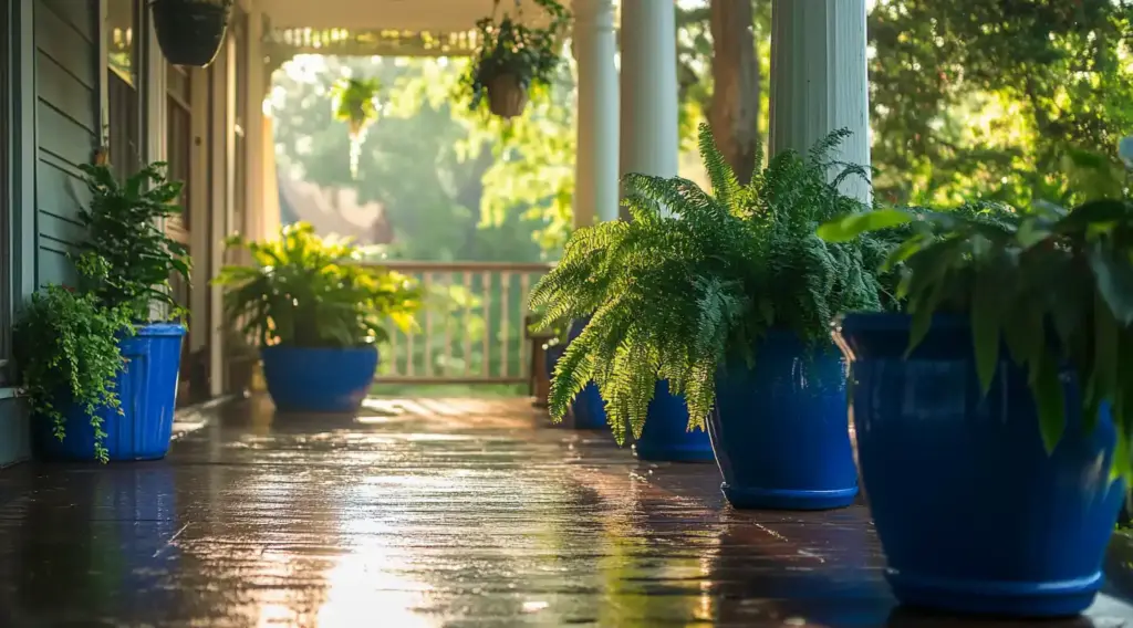 12 Ferns on Porch