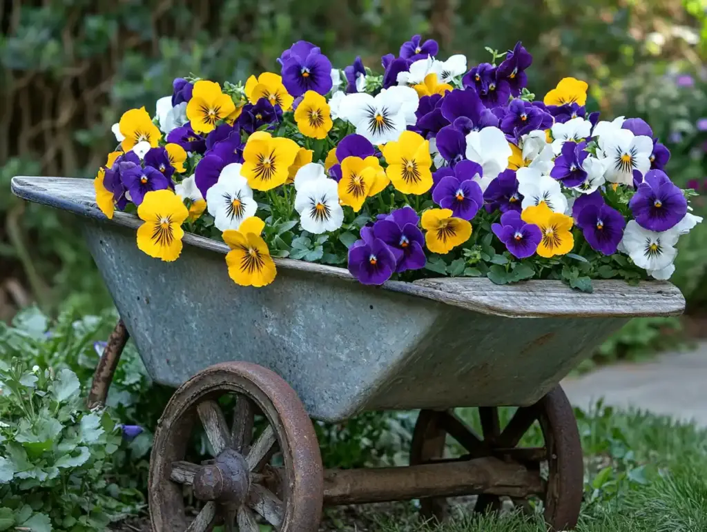 Wheelbarrow Flower Bed