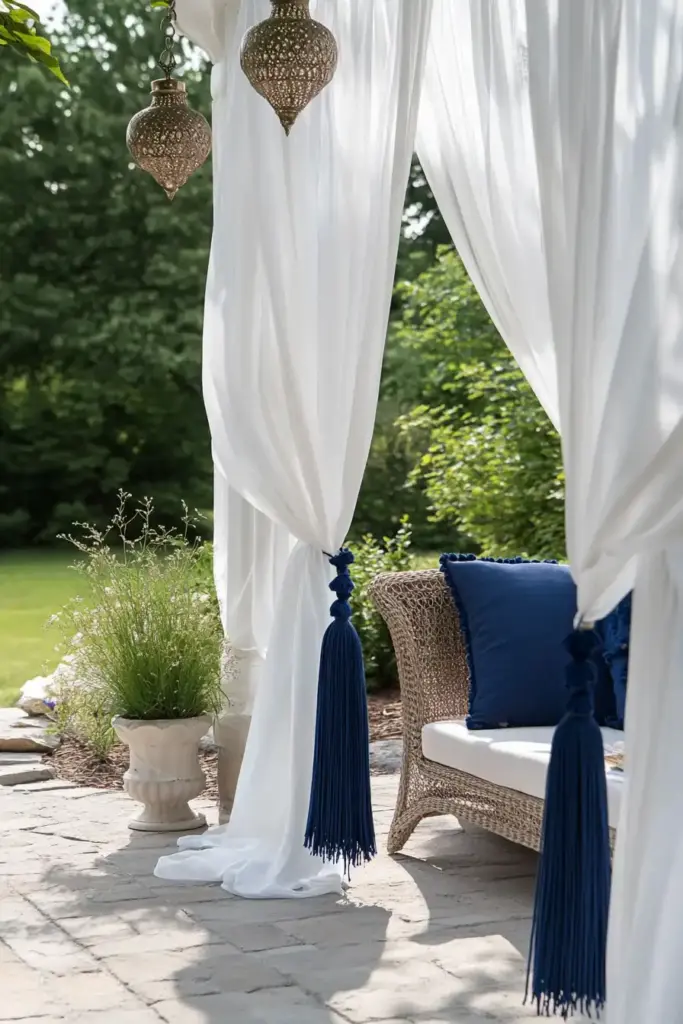 12. Hang Outdoor Curtains for Flexible Privacy
