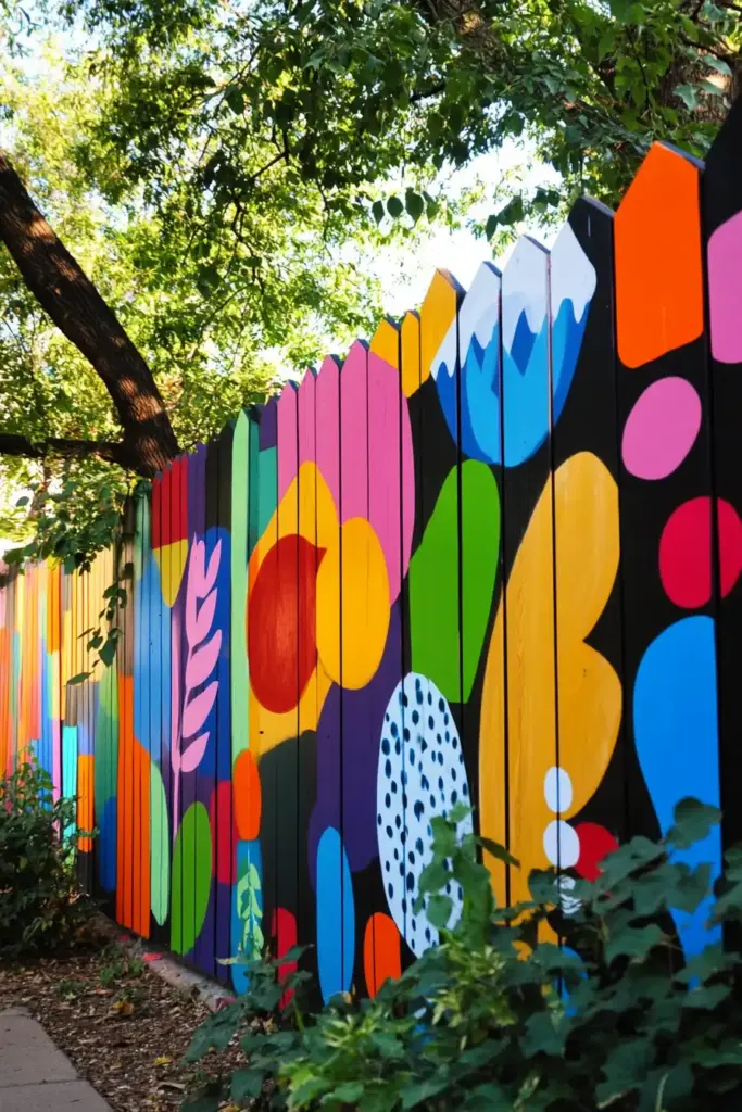 13. Paint Fence Art for a Personal Touch