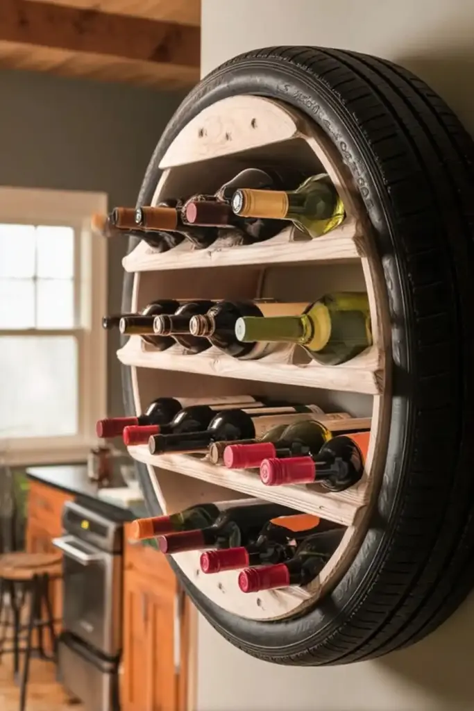 Tire Wine Rack