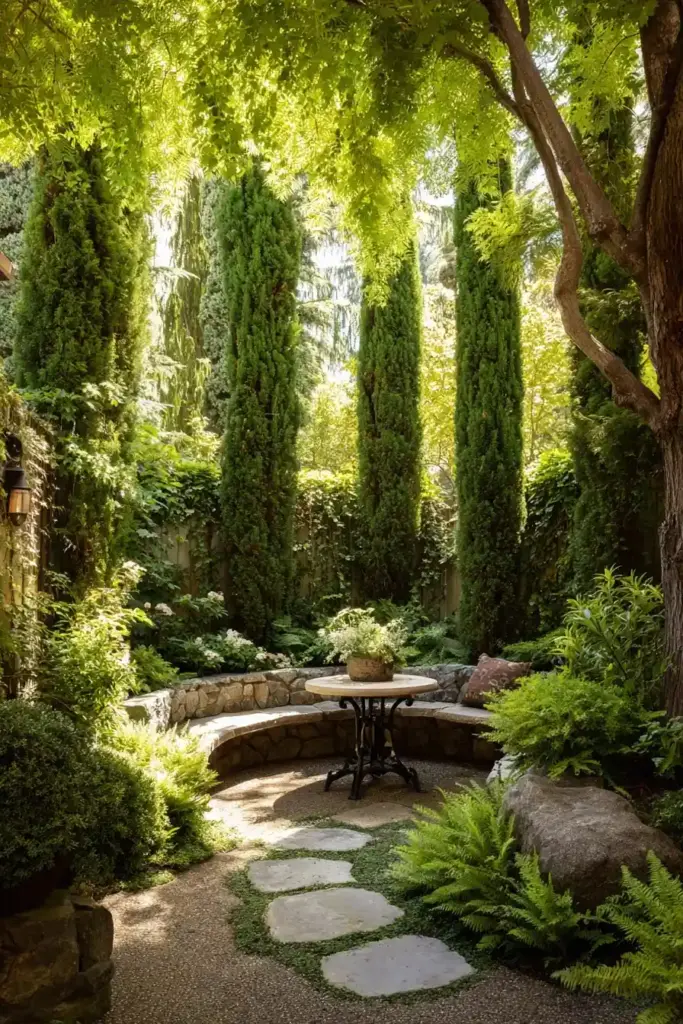Backyard Retreat with Enclosed Tree Bed