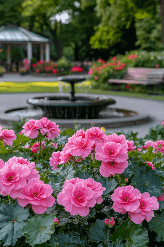 16. Begonias and Water Features: A Peaceful Pairing of Color and Calm