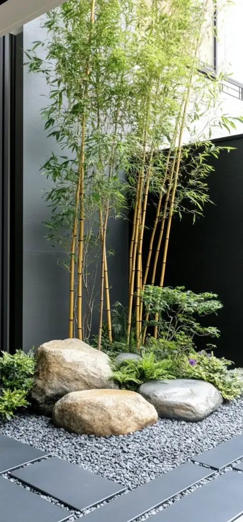 18. Zen-Inspired Minimal Flower Bed
