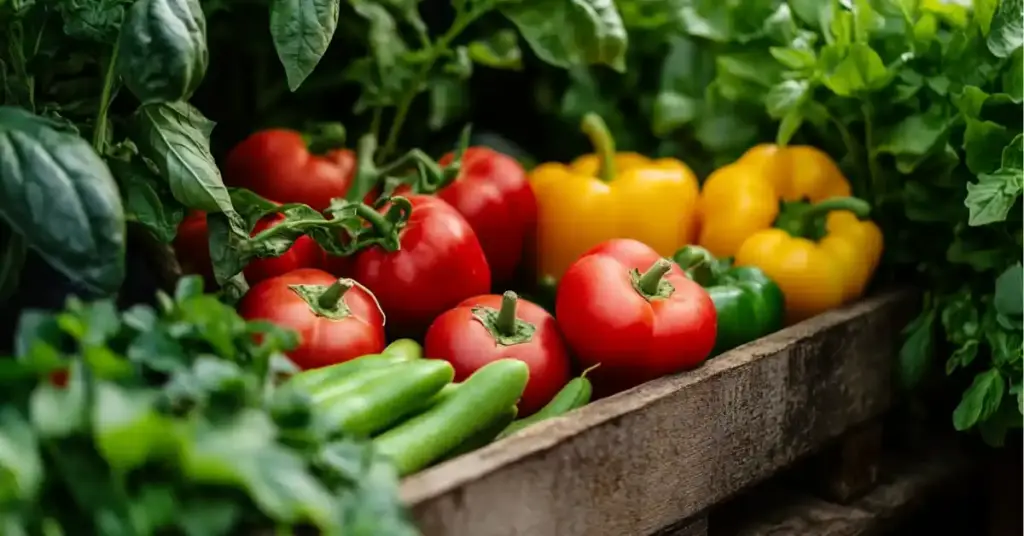 2. The Veggie Symphony: Colorful Harvest Rows