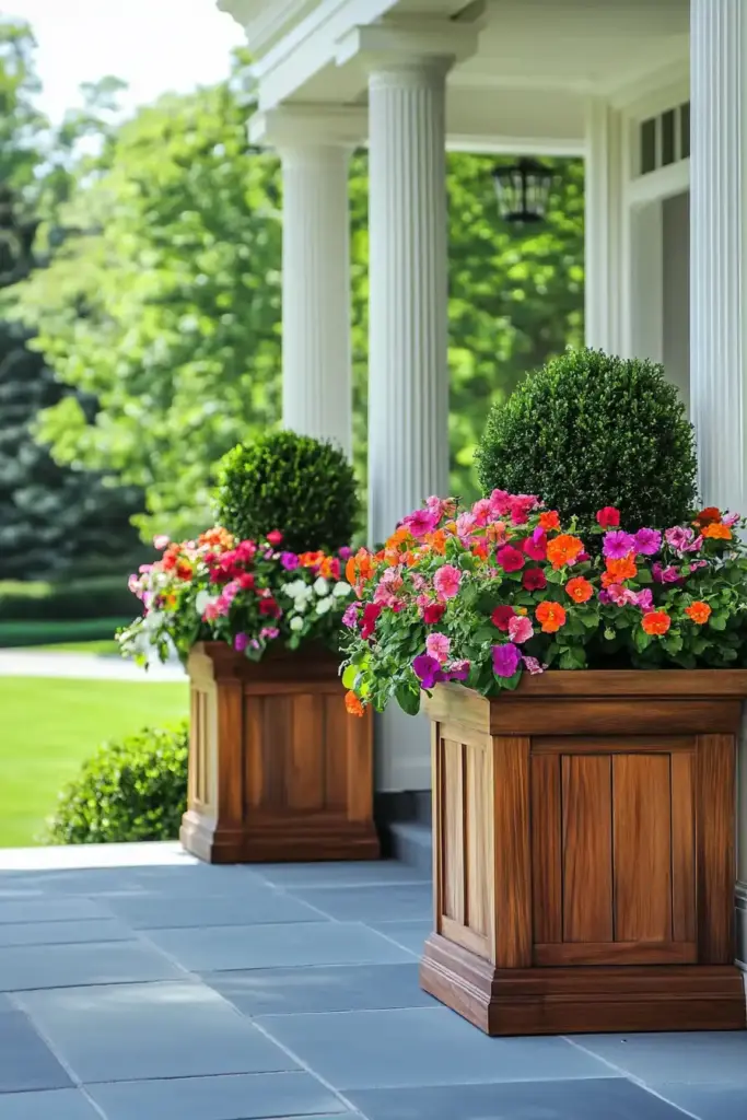 20. Use Symmetrical Planters for a Timeless Look