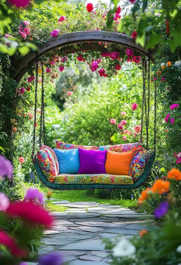 🌺 23. Floral Tire Swings