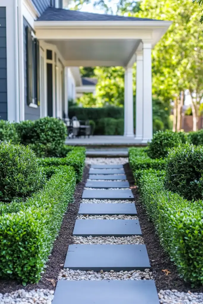 Define the Space with Boxwood or Shrub Borders