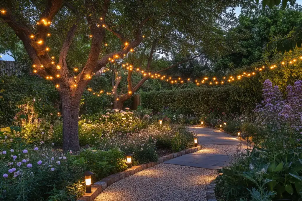 5. 💡 Garden Lighting: Extend the Magic After Sundown