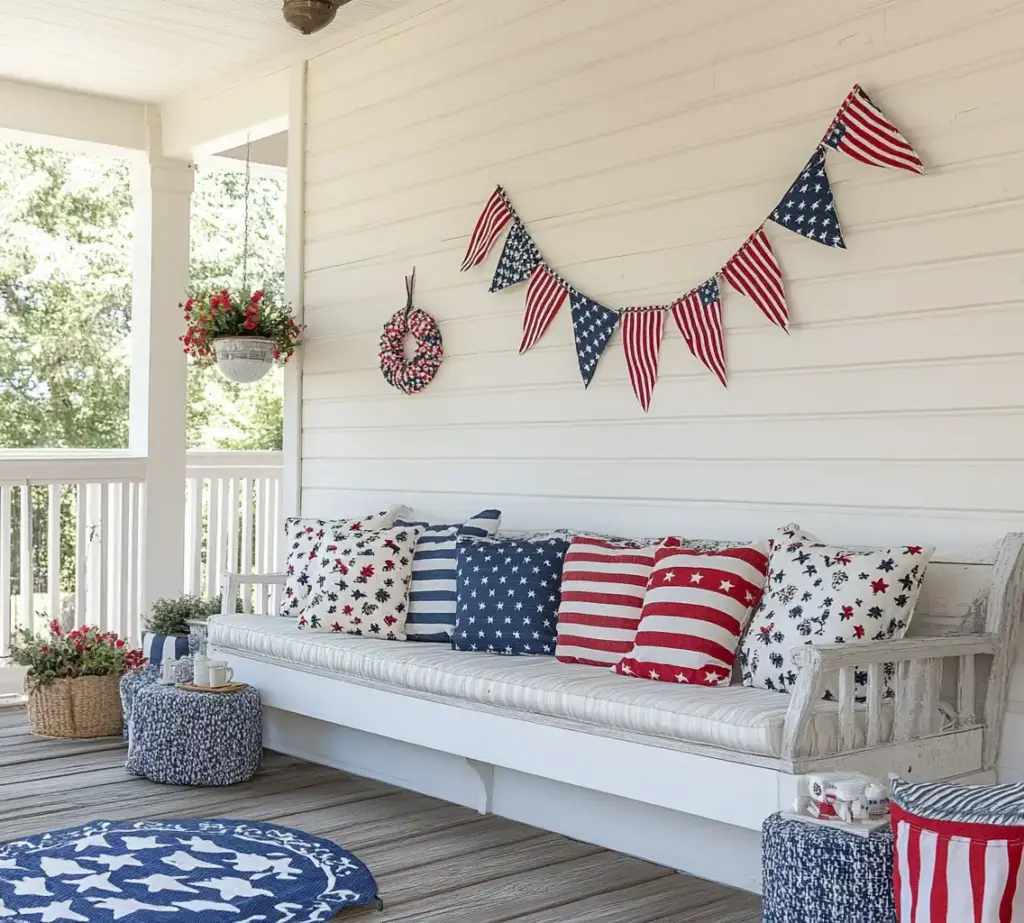 5. Add Fabric Wreaths to Doors or Fences