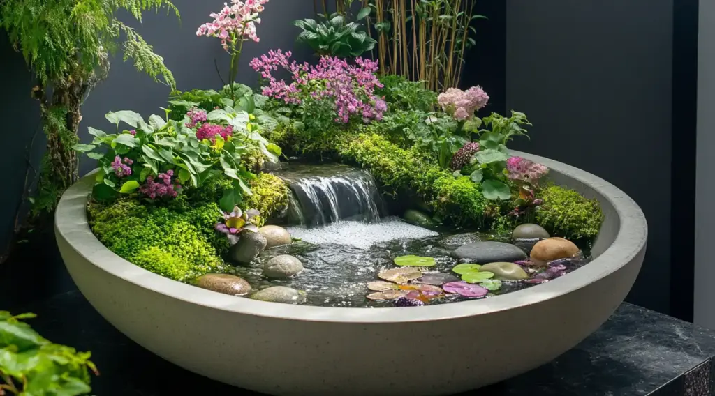 Fairy Garden with a Real Waterfall