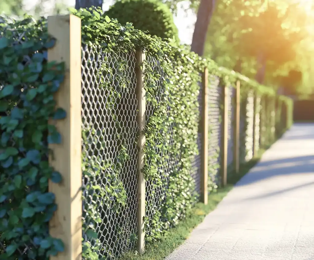 6. Chain Link Fence with Wood Frame