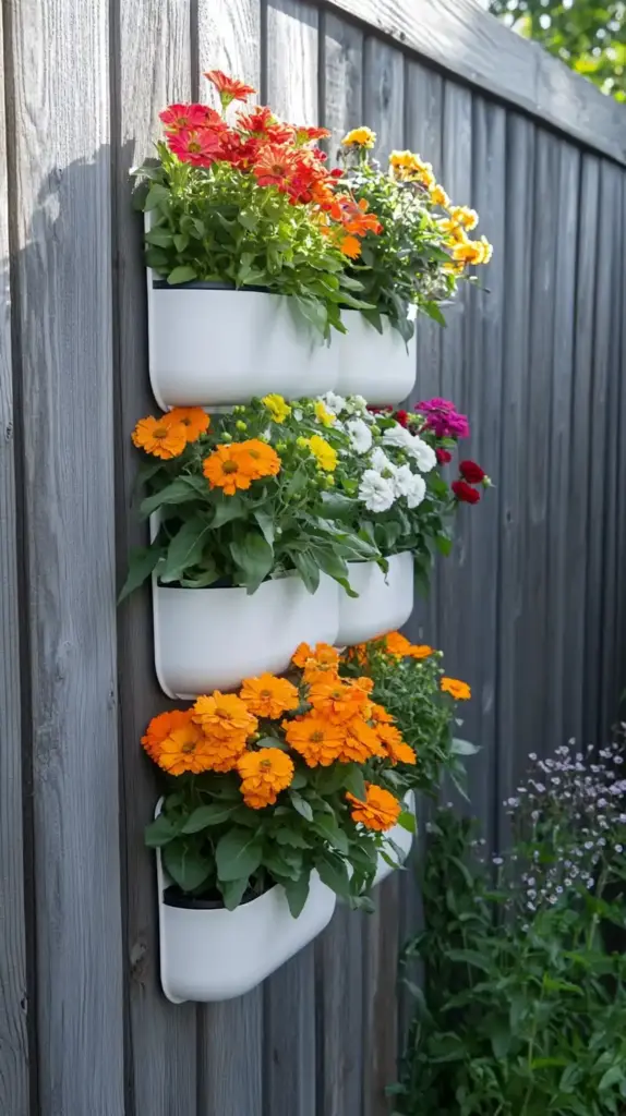 🪜 6. Vertical Growing System: Maximizing Your Fence Space with Zinnias
