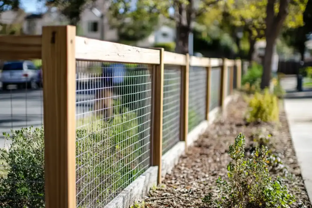 7. Wood Frame Wire Fence