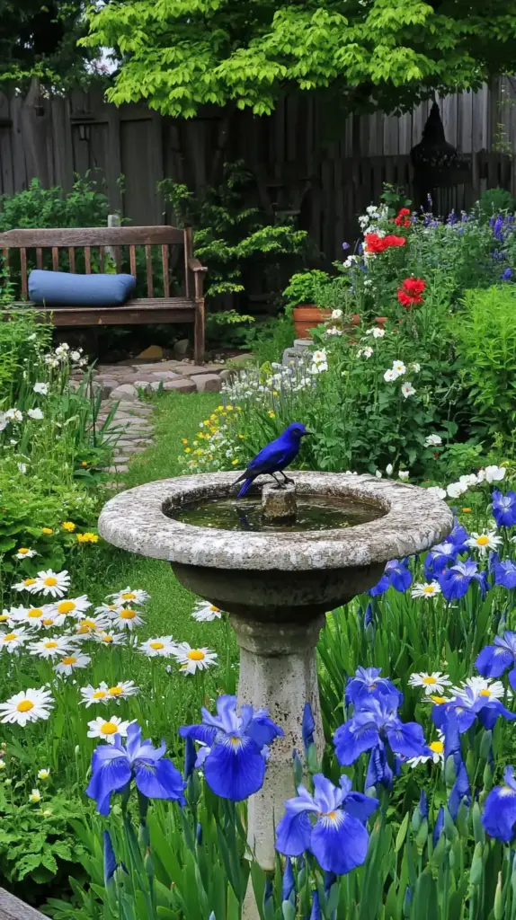 8. Cottage Garden with a Water Feature