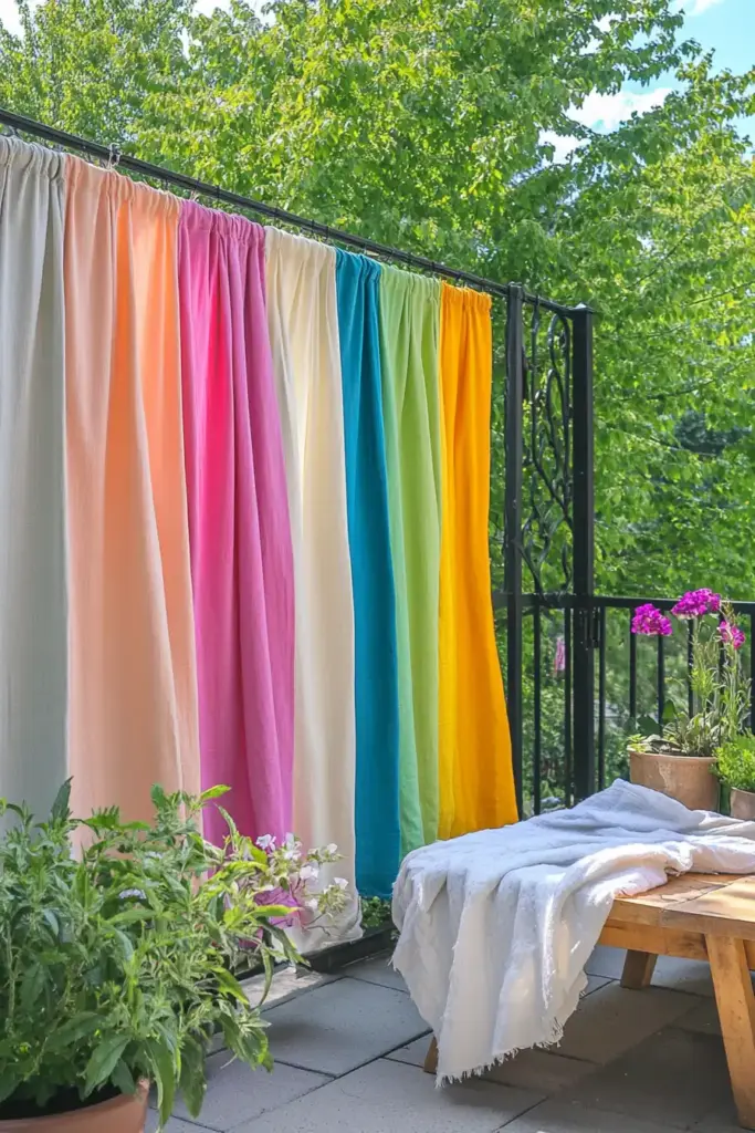9. Drape Outdoor Fabric Panels for a Soft, Stylish Touch