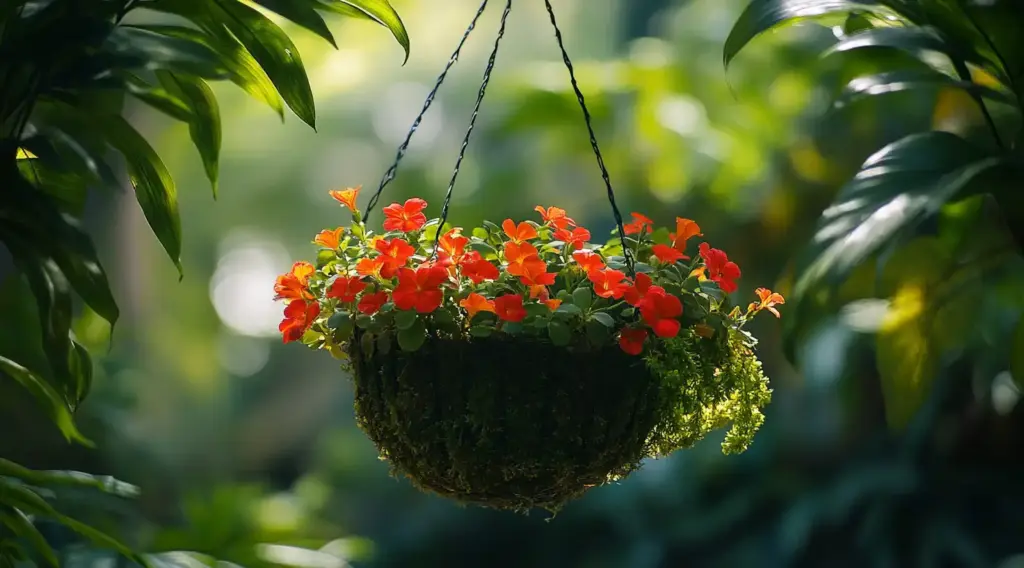  Floating Fairy Garden in a Hanging Basket