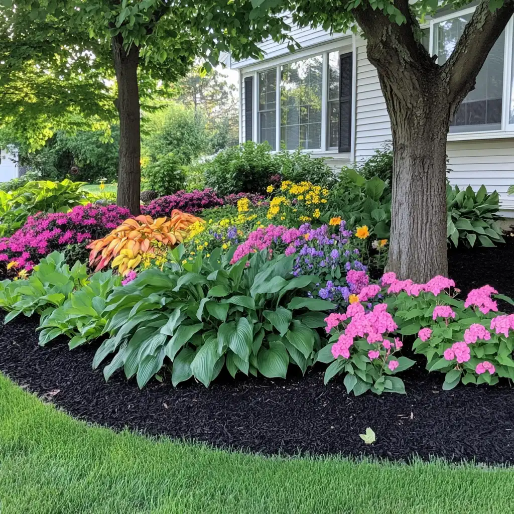 🌑 9. Shade Garden Flower Bed
